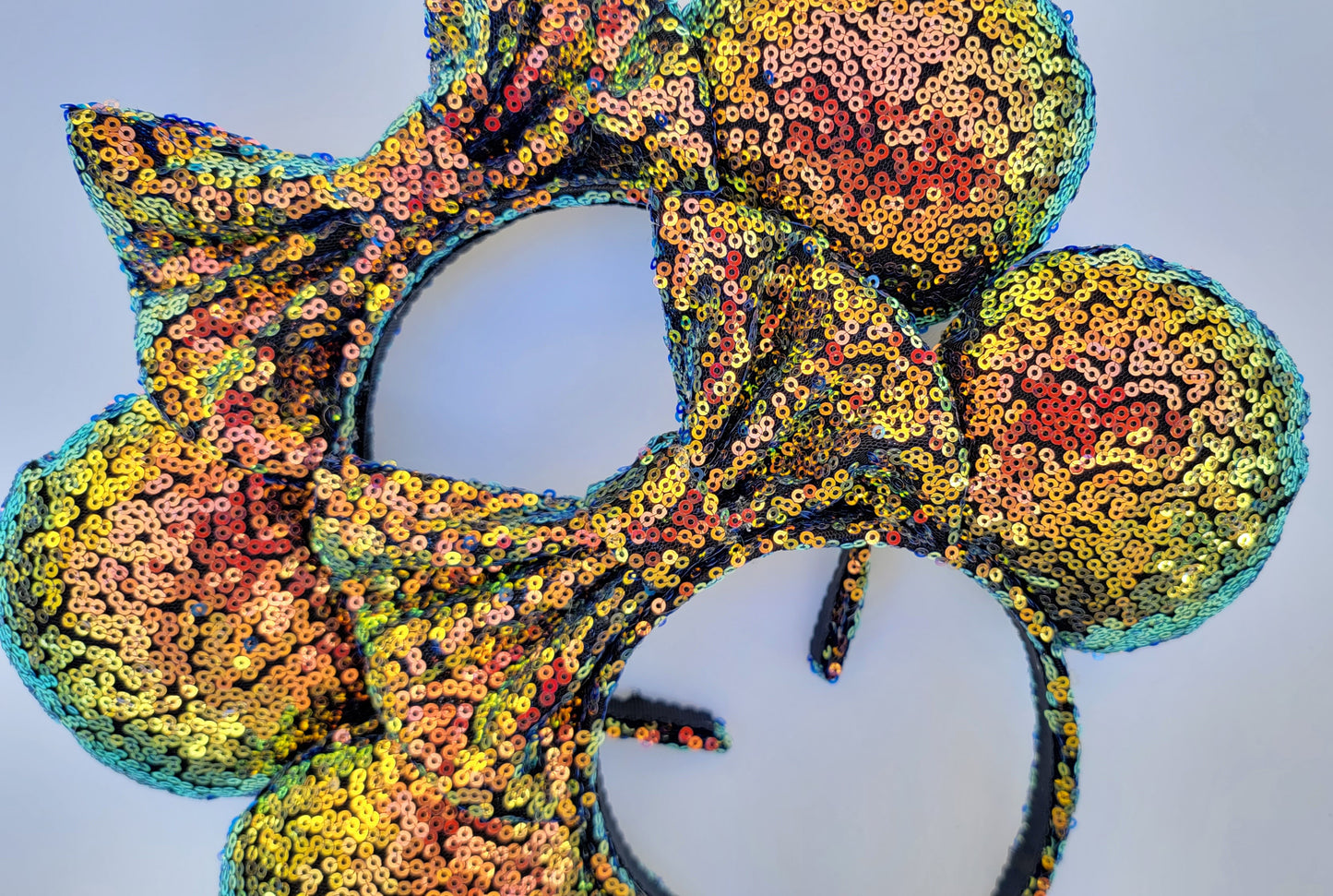 Be Brave Orange/Green Iridescent Sequin Minnie Ears