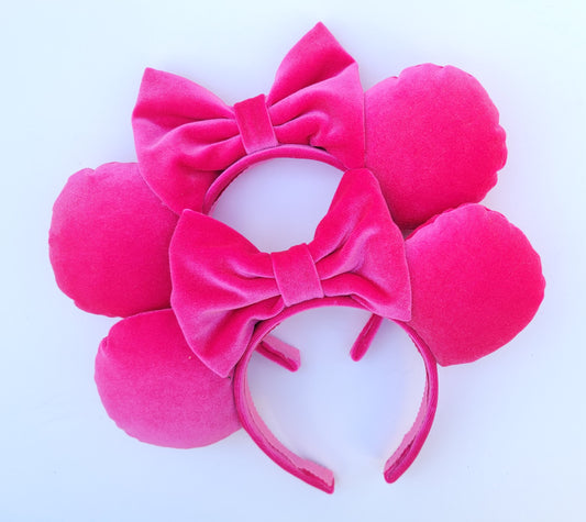 Hot Pink Velvet Minnie Ears