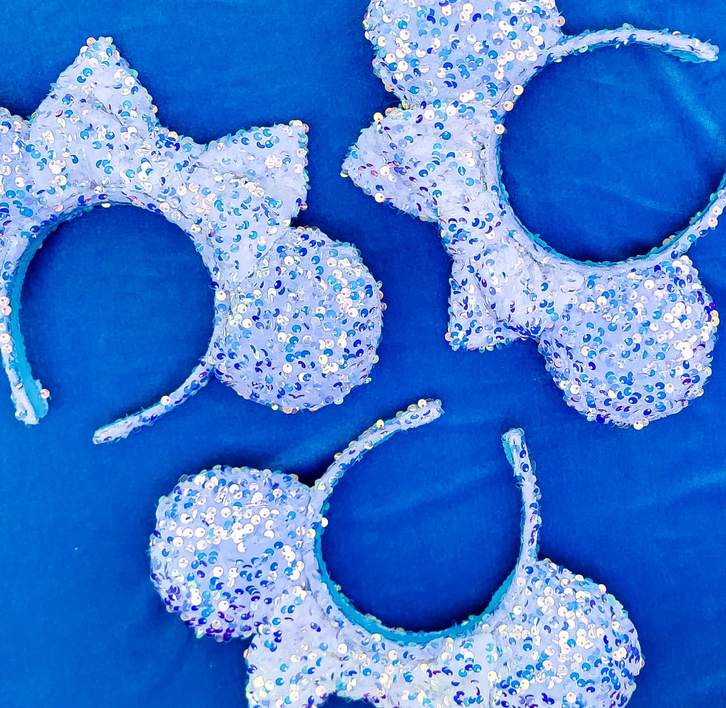 Ice Palace for One White Sequin Minnie Ears
