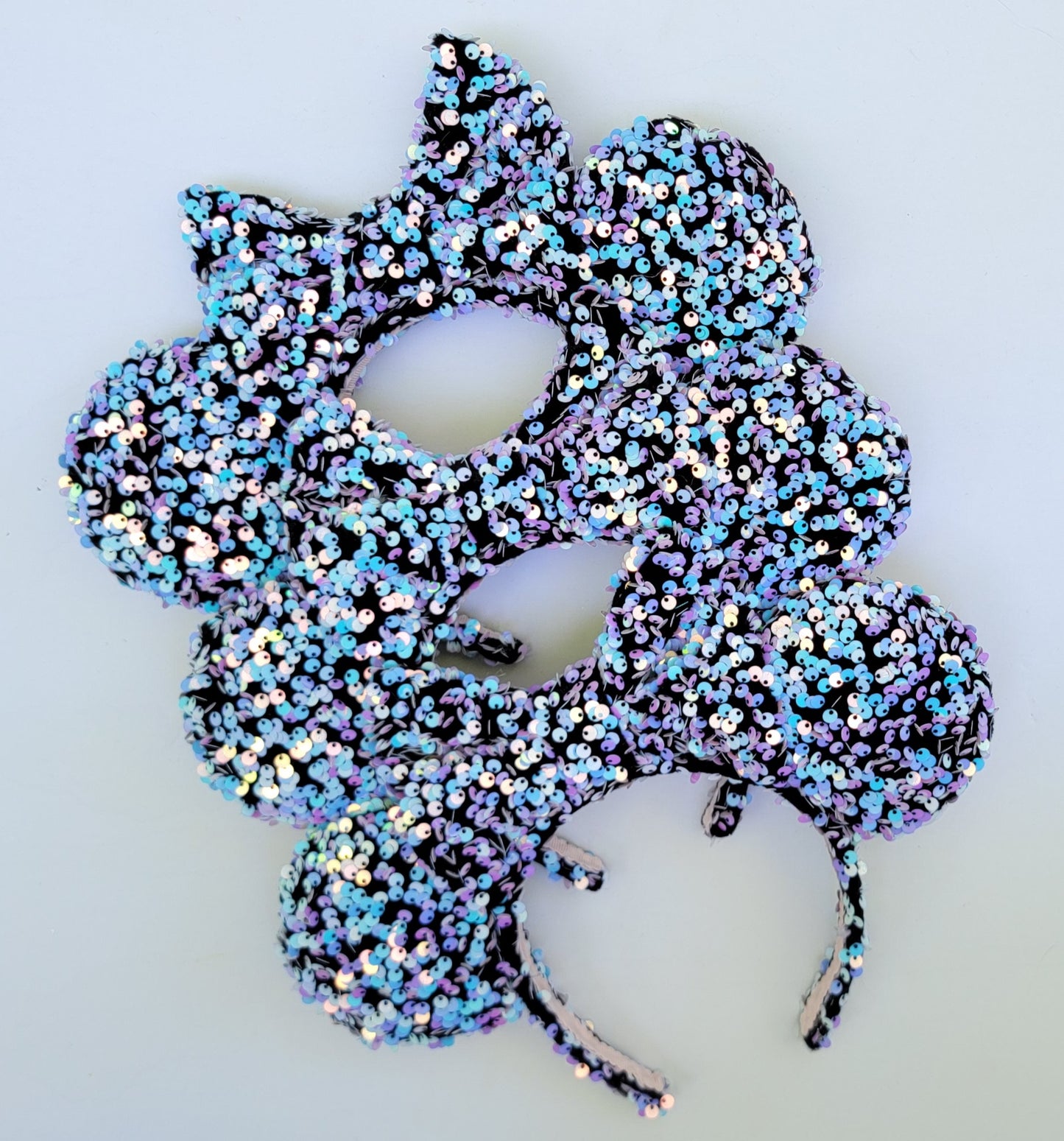 Cotton Candy Blue/Pink Sequin Inspired Minnie Ears