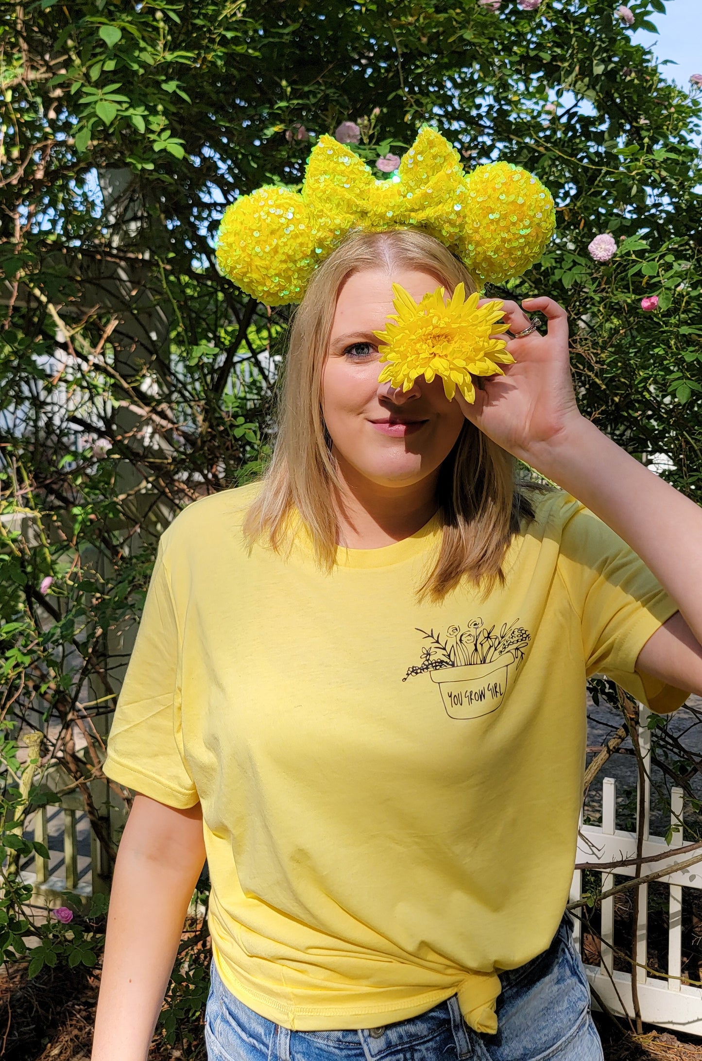 Highlight Me Yellow Sequin Inspired Minnie Ears