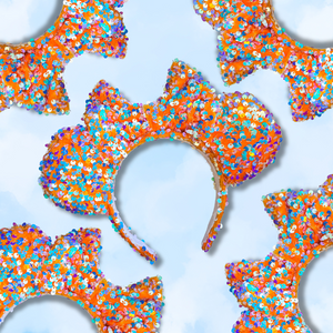 P. Sherman Orange/Blue Sequin Minnie Ears