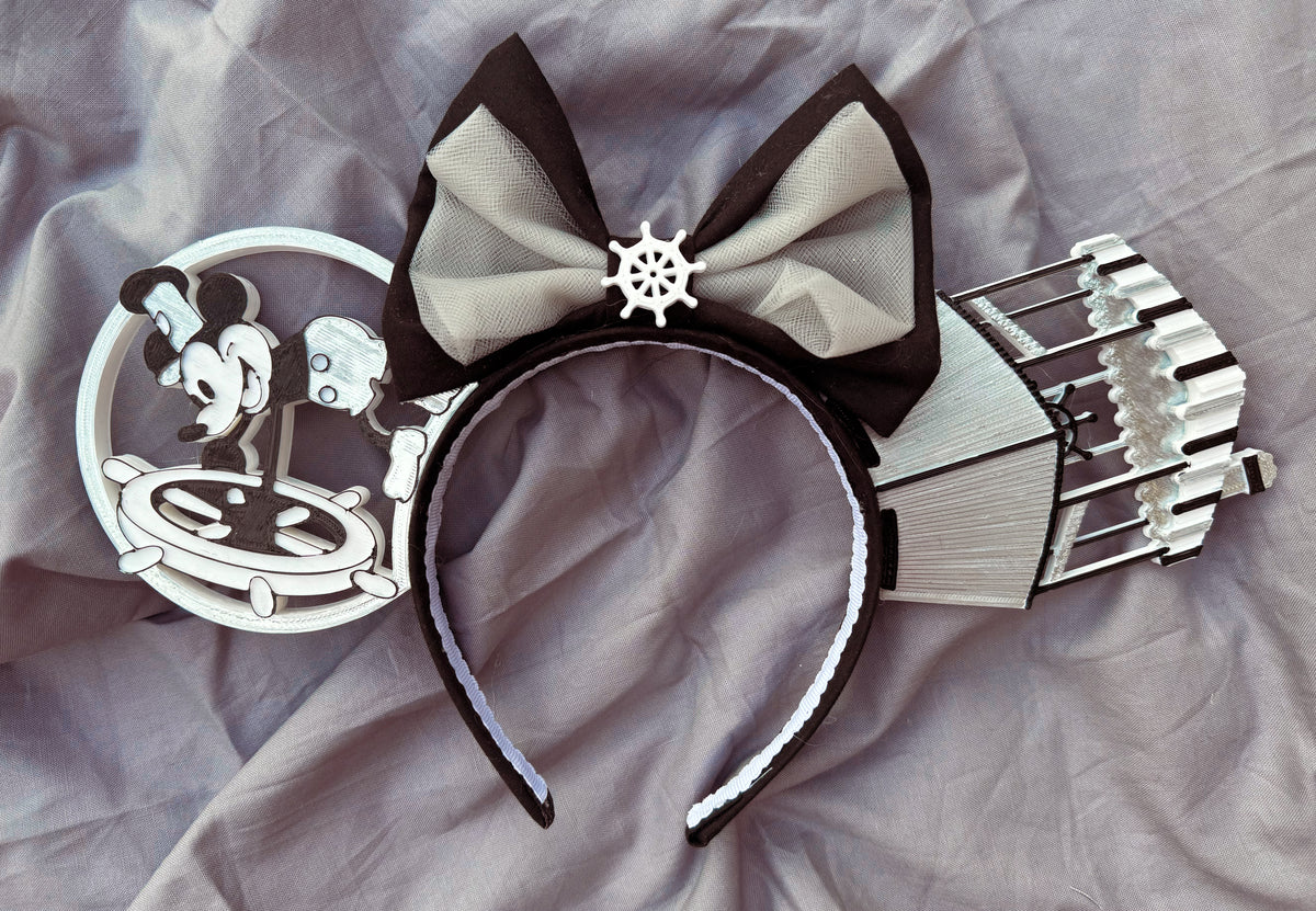 Steamboat Willie Minnie Ear Headband Disney Parks Loungefly  EUC Stitch Shoppe Steamboat Willie Ear Headband main image 2
