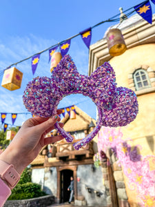 Flower Gleam & Glow - Purple/Pink Sequin Minnie Ears