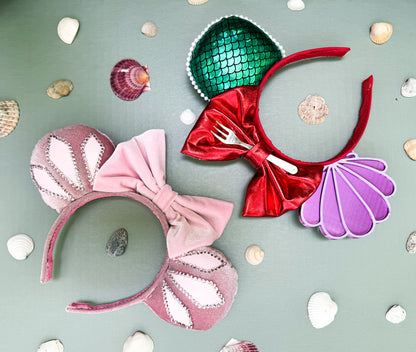 Ariel's Pink Dress Inspired Minnie Ears