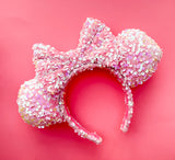 Pearl Twirls Pink Sequin Minnie Ears