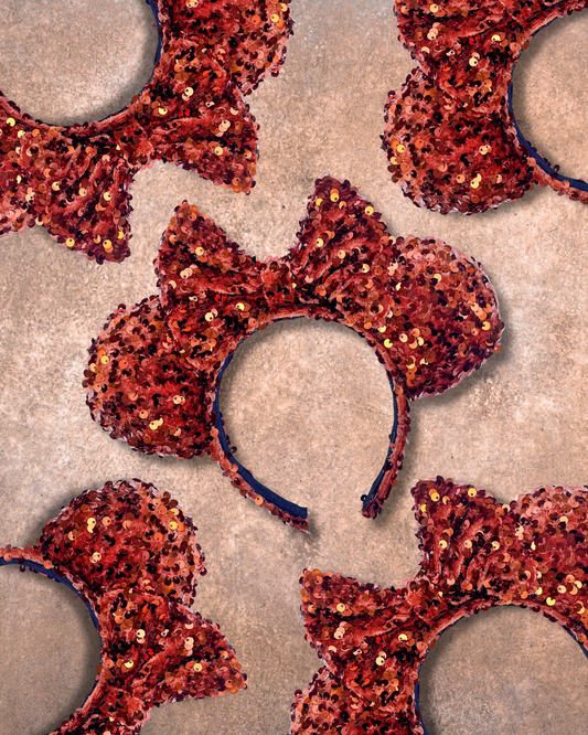 Rusteze Brown/Rust Sequin Minnie Ears