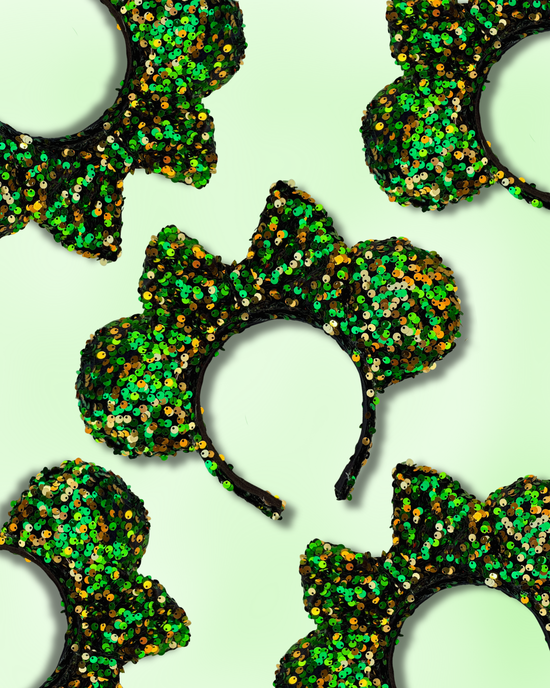 Feeling Lucky? Green & Gold Sequin Minnie Ears