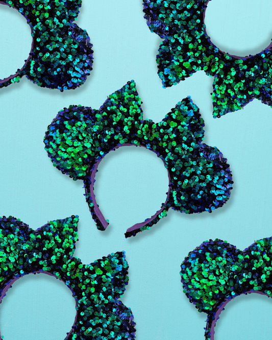 Dinglehopper Dreams Blue/Green Sequin Inspired Minnie Ears