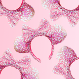 Pearl Twirls Pink Sequin Minnie Ears