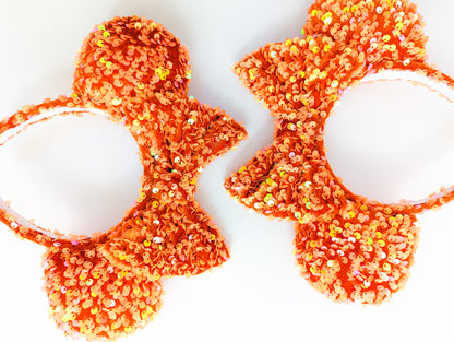 Pumpkin Spice Orange Sequin Minnie Ears