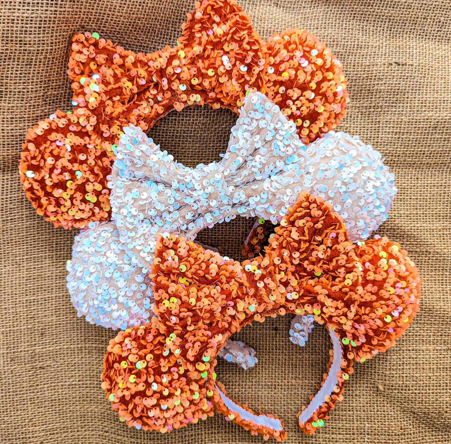 Pumpkin Spice Orange Sequin Minnie Ears
