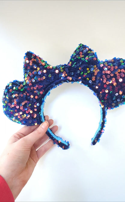 Uncharted Waters Blue Sequin Inspired Minnie Ears