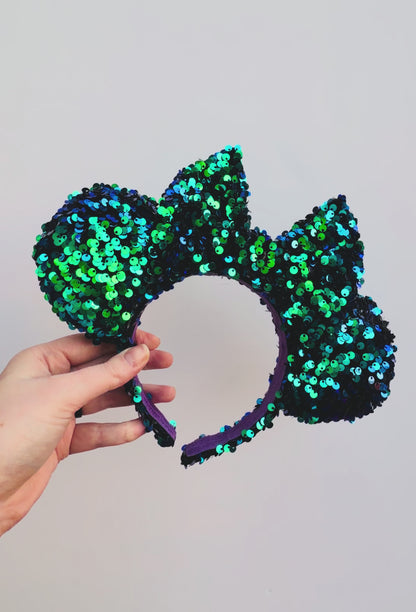 Dinglehopper Dreams Blue/Green Sequin Inspired Minnie Ears