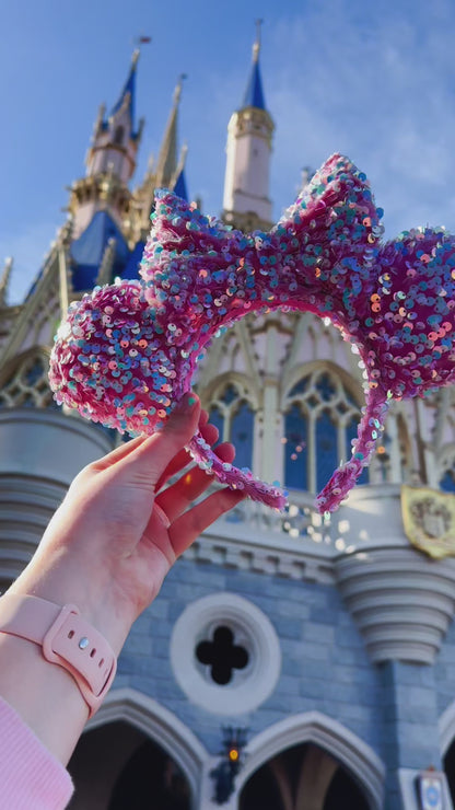 Oh Merryweather Pink/Blue Sequin Minnie Ears