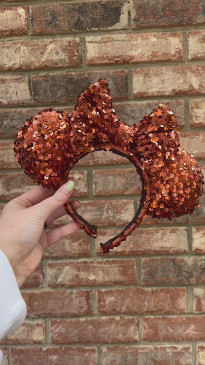Rusteze Brown/Rust Sequin Minnie Ears