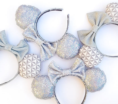 Epcot Silver Sequin Minnie Ears