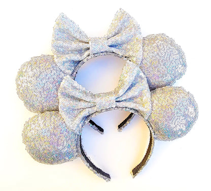 Epcot Silver Sequin Minnie Ears