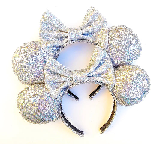 Epcot Silver Sequin Minnie Ears