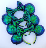 Under the Sea - Green/Blue Sequin Minnie Ears