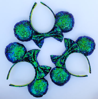 Under the Sea - Green/Blue Sequin Minnie Ears