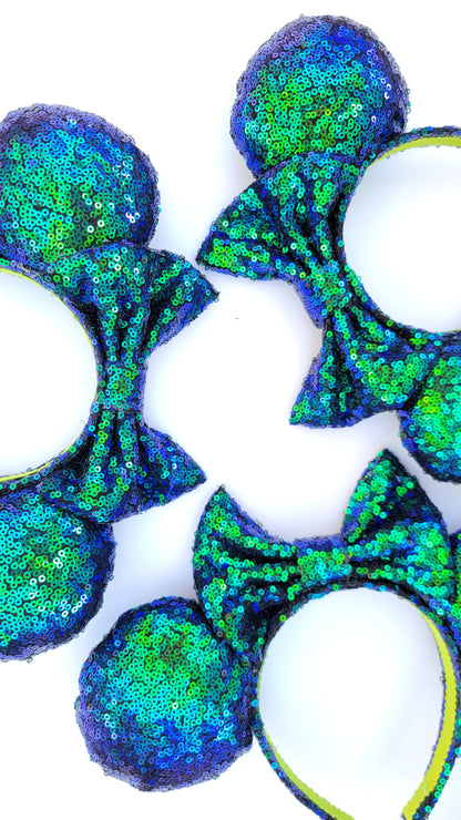 Under the Sea - Green/Blue Sequin Minnie Ears