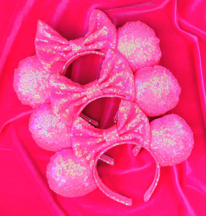 Tickled Pink Sequin Minnie Ears