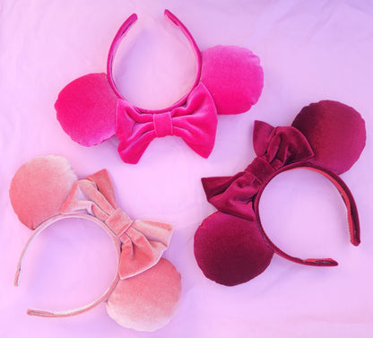 Hot Pink Velvet Minnie Ears