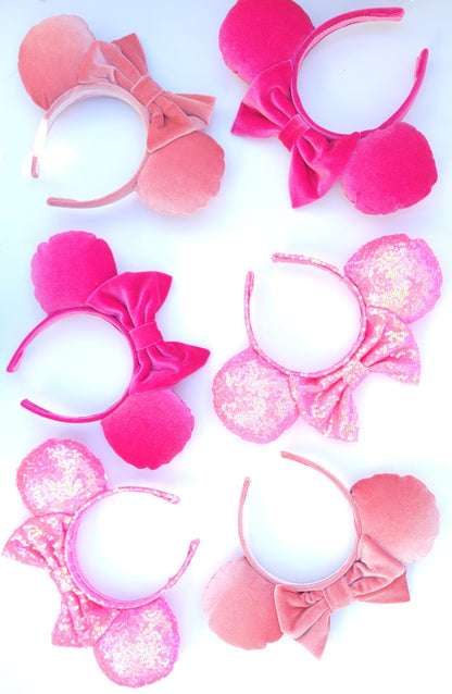 Hot Pink Velvet Minnie Ears