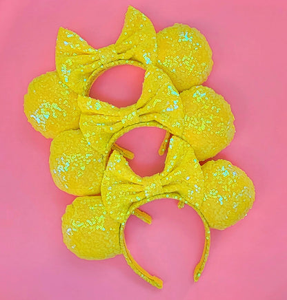 Lemon Squeezy - Yellow Sequin Minnie Ears