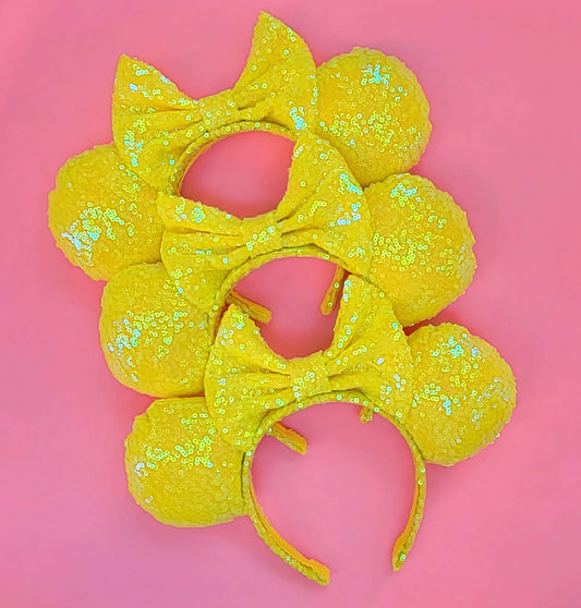 Lemon Squeezy - Yellow Sequin Minnie Ears