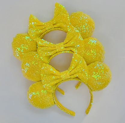 Lemon Squeezy - Yellow Sequin Minnie Ears