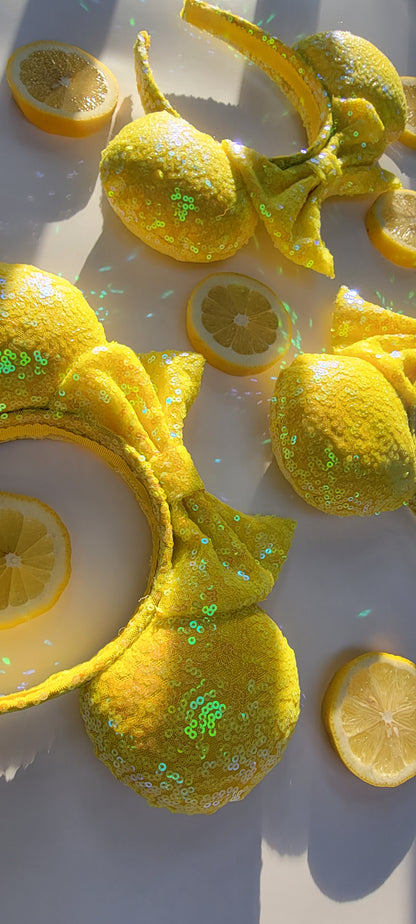 Lemon Squeezy - Yellow Sequin Minnie Ears