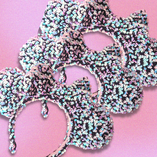 Cotton Candy Blue/Pink Sequin Inspired Minnie Ears