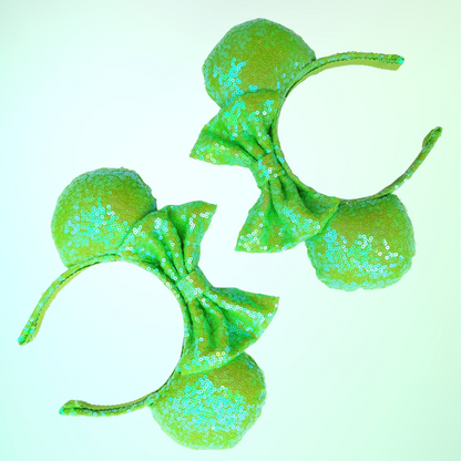 Neverland Green Sequin Minnie Ears