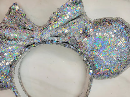 Epcot Silver Sequin Minnie Ears