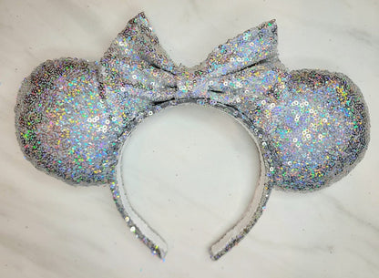 Epcot Silver Sequin Minnie Ears