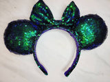 Under the Sea - Green/Blue Sequin Minnie Ears